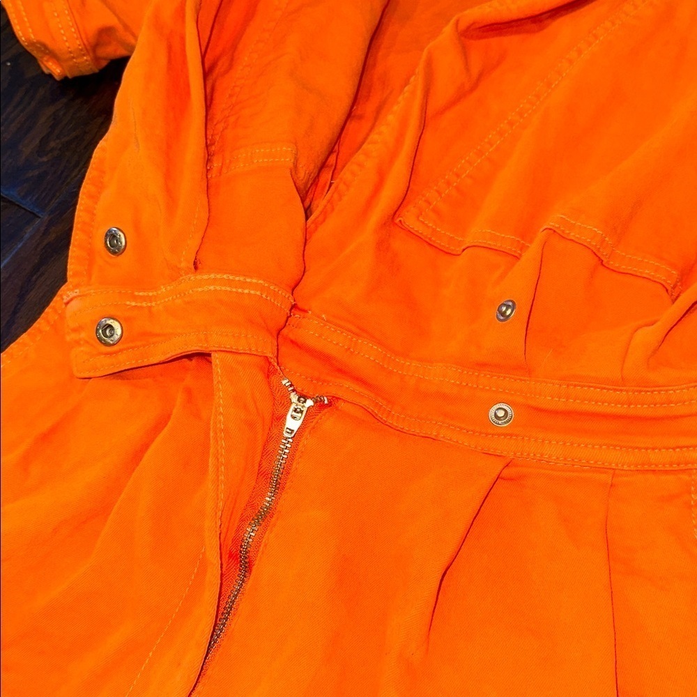 Day + Moon Stylish Orange Wrap denim Romper size small - Picture 5 of 7